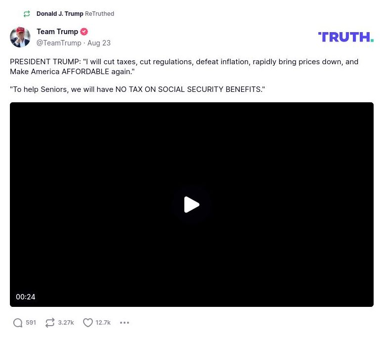 Post preview from Donald Trump