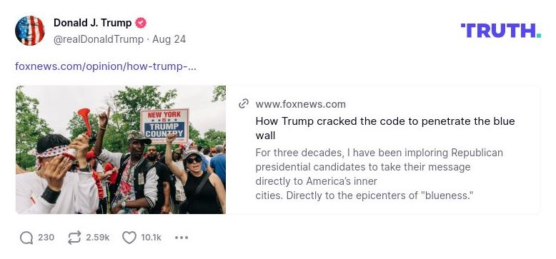 Post image from Donald Trump