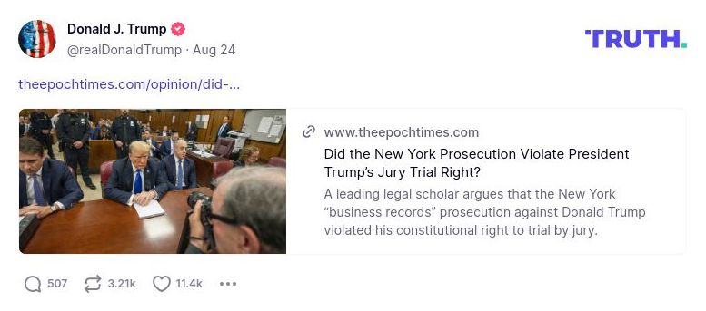 Post image from Donald Trump