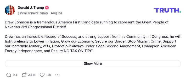 Post preview from Donald Trump