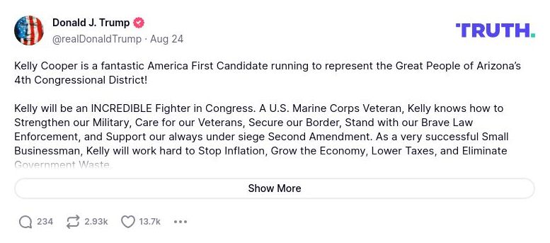 Post preview from Donald Trump