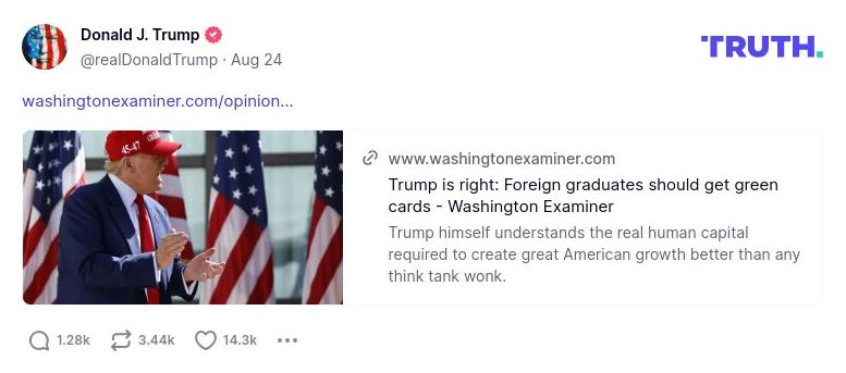 Post image from Donald Trump