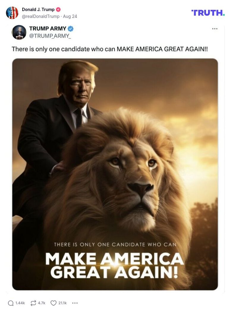 Post image from Donald Trump