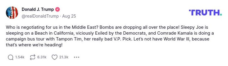 Post image from Donald Trump