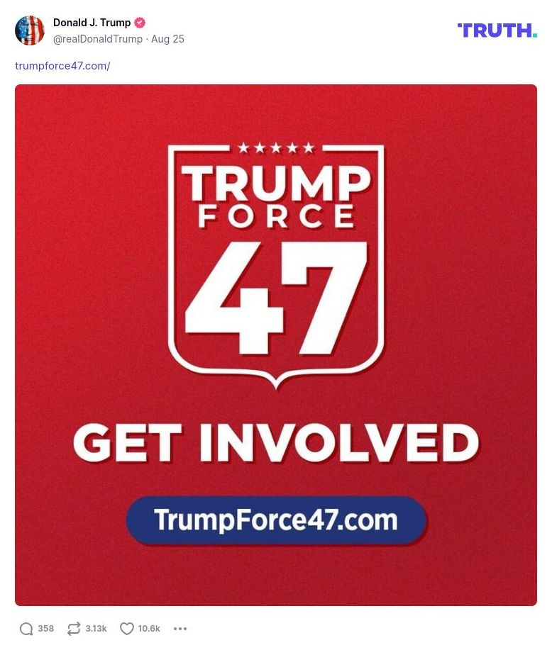 Post image from Donald Trump