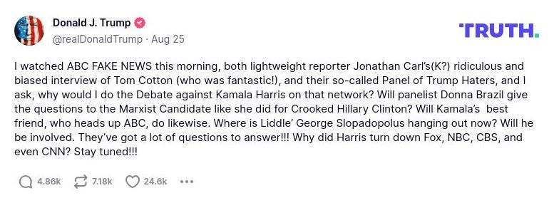 Post preview from Donald Trump