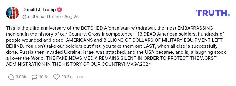 Post preview from Donald Trump