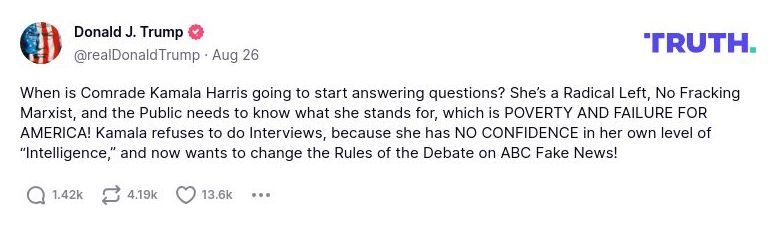 Post image from Donald Trump