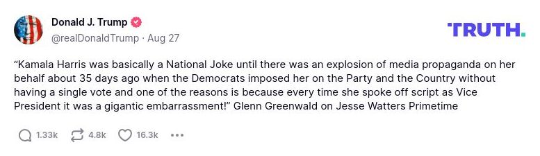 Post image from Donald Trump