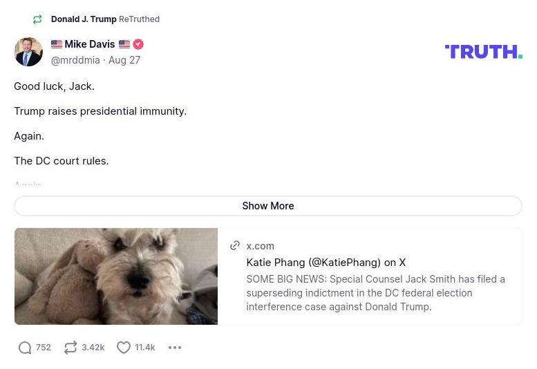 Post image from Donald Trump