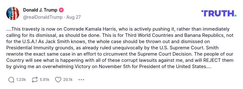 Post image from Donald Trump