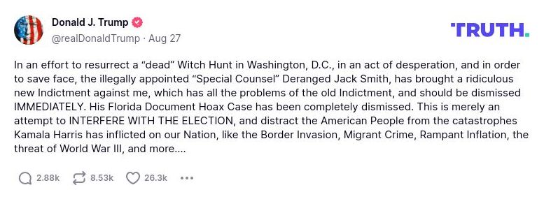 Post preview from Donald Trump