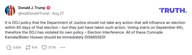 Post preview from Donald Trump