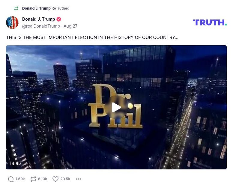 Post image from Donald Trump