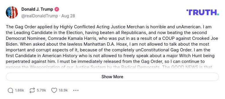 Post preview from Donald Trump