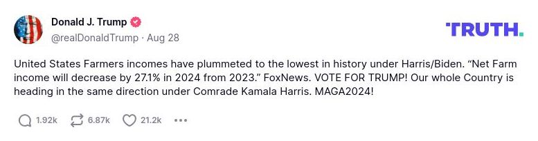 Post preview from Donald Trump