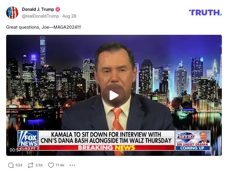 Post image from Donald Trump