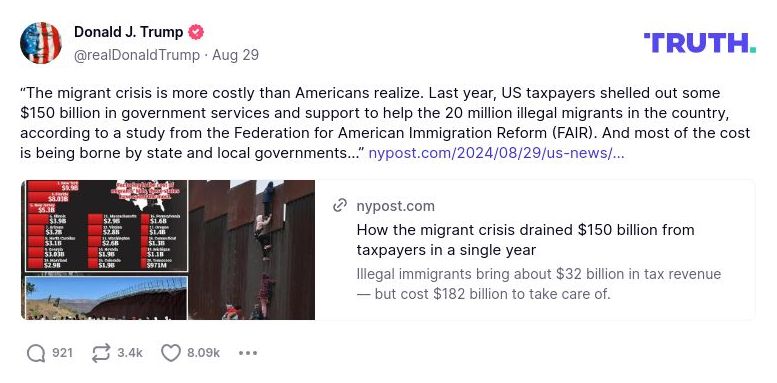 Post preview from Donald Trump