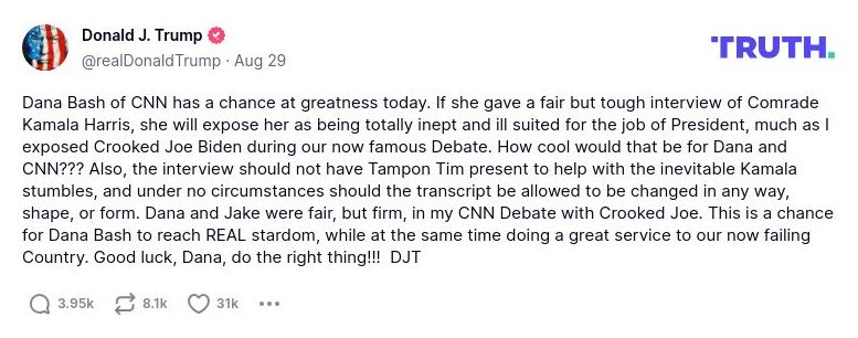 Post preview from Donald Trump