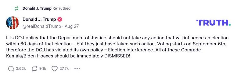 Post preview from Donald Trump