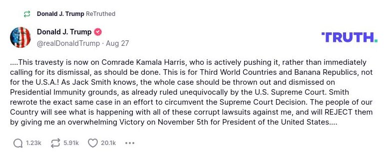 Post image from Donald Trump