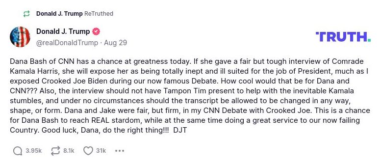 Post preview from Donald Trump