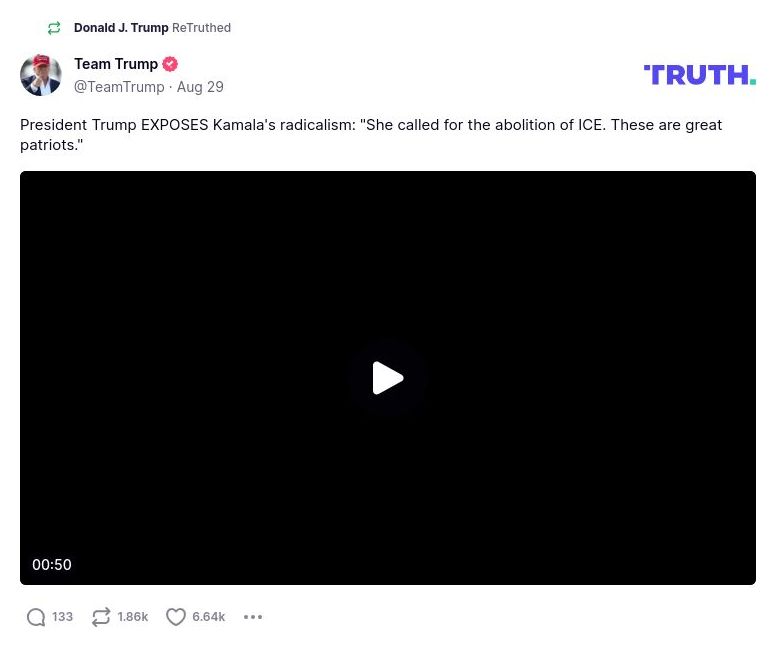 Post image from Donald Trump