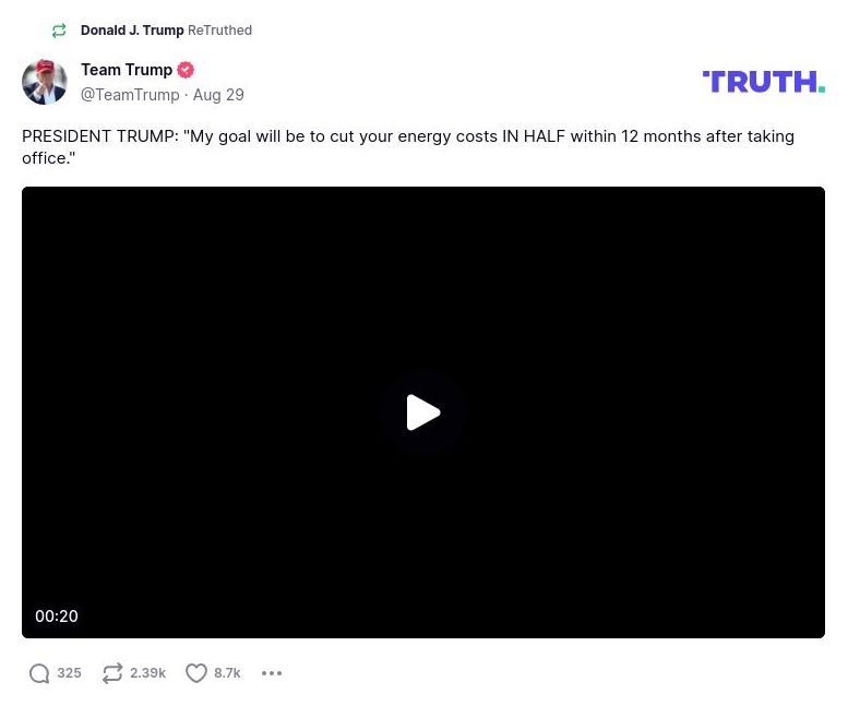 Post image from Donald Trump