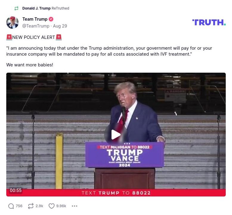 Post image from Donald Trump