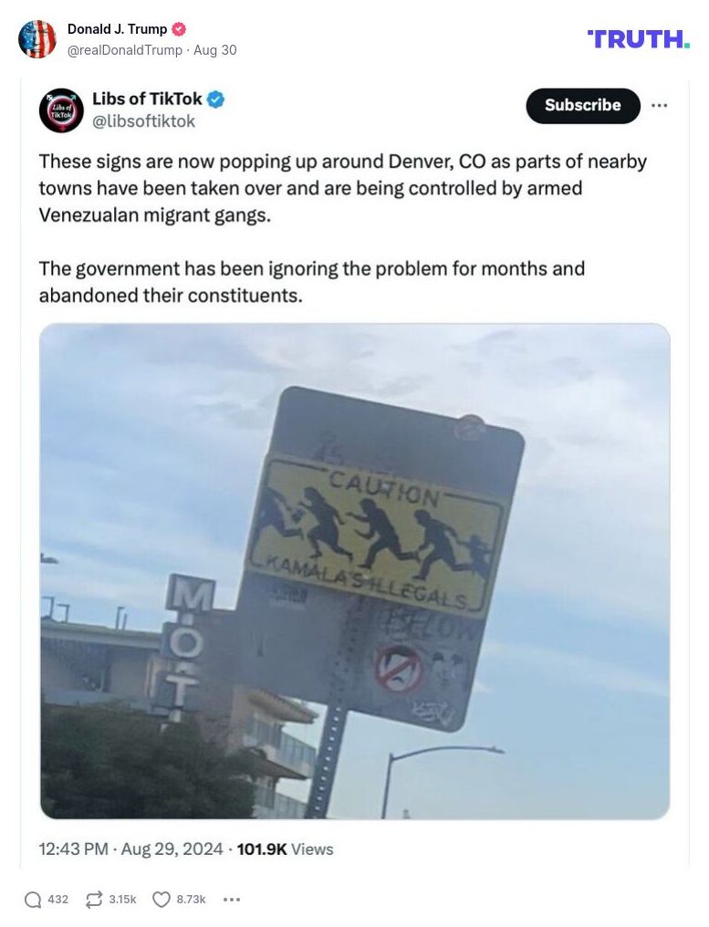 Post image from Donald Trump