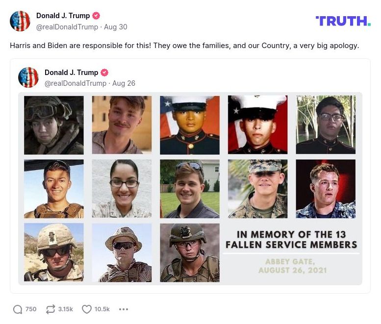 Post preview from Donald Trump