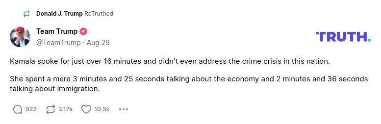 Post preview from Donald Trump