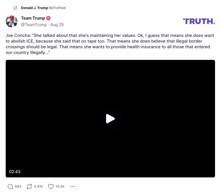 Post image from Donald Trump