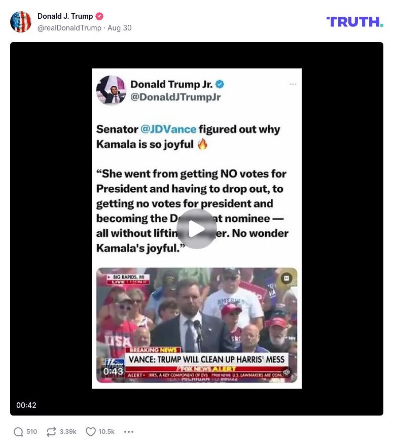 Post image from Donald Trump