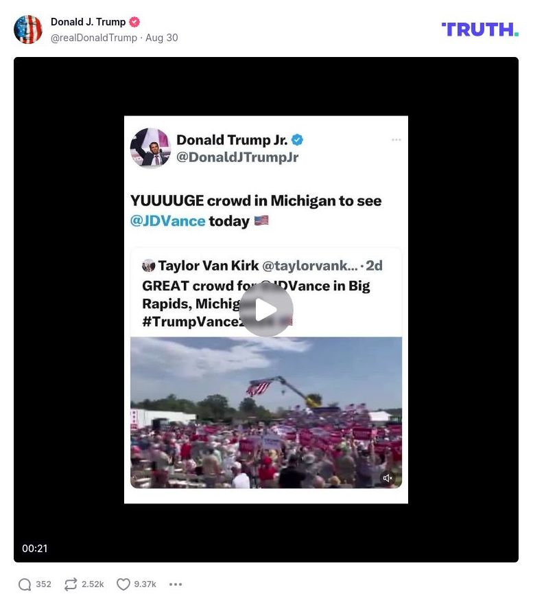 Post image from Donald Trump