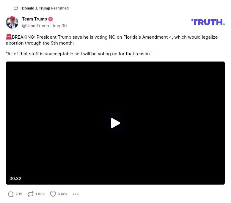 Post image from Donald Trump