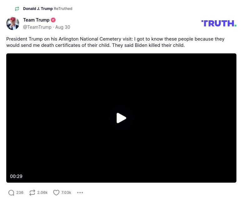 Post preview from Donald Trump