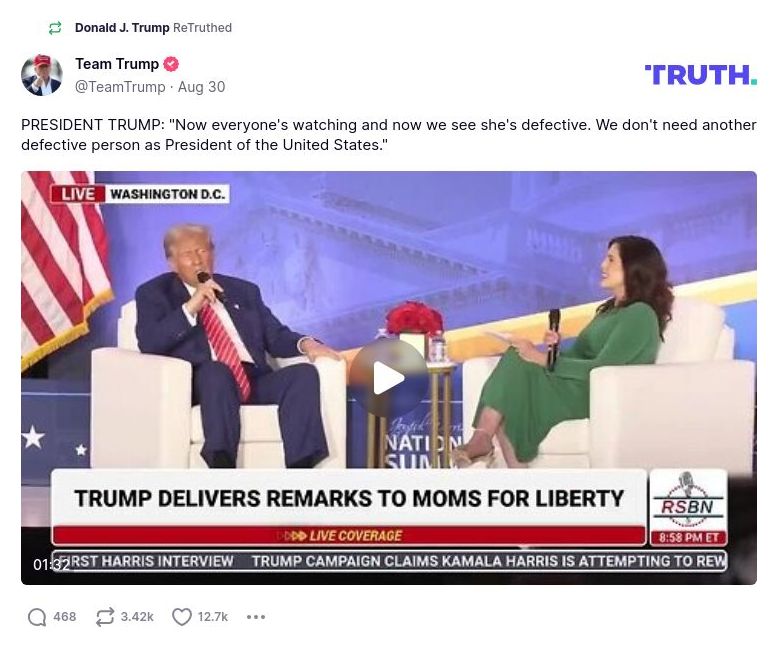 Post image from Donald Trump