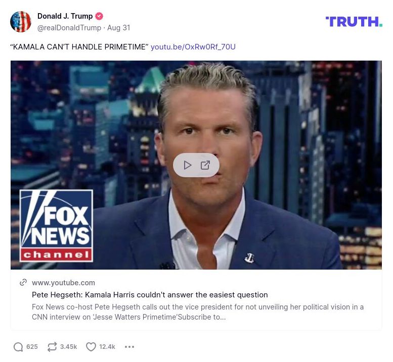 Post image from Donald Trump