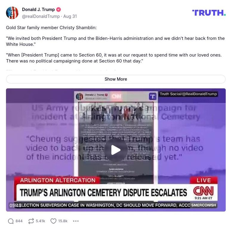 Post preview from Donald Trump