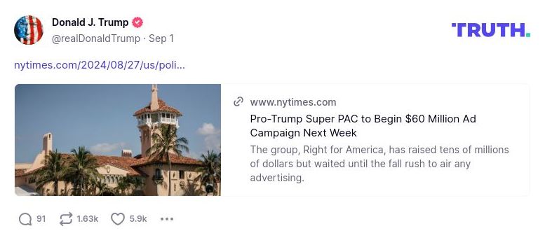 Post image from Donald Trump