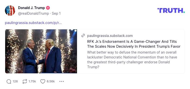 Post image from Donald Trump