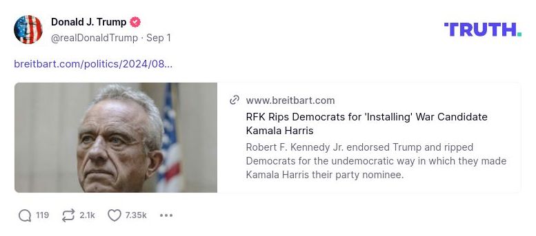 Post image from Donald Trump