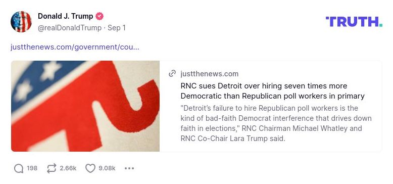 Post image from Donald Trump