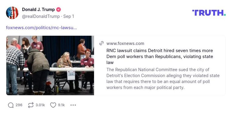 Post image from Donald Trump