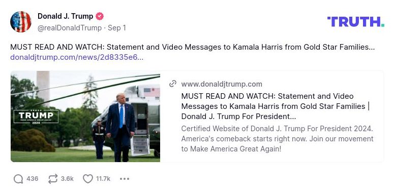 Post image from Donald Trump