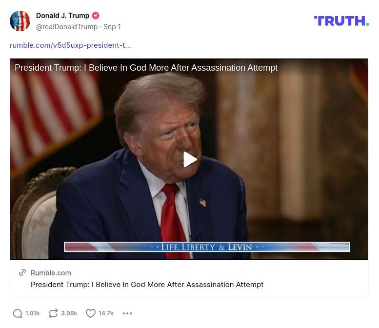 Post image from Donald Trump