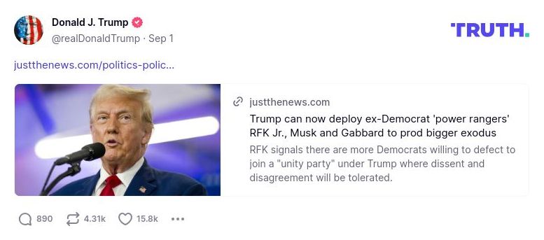 Post preview from Donald Trump