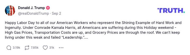 Post image from Donald Trump