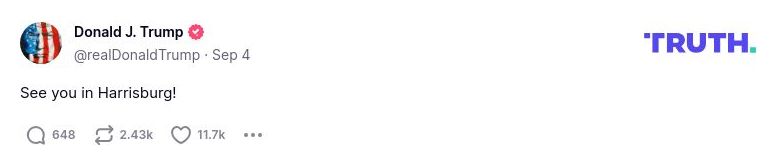 Post image from Donald Trump